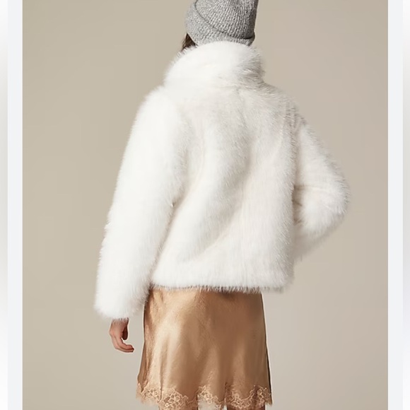 Faux Fur white Jacket/Blazer - Sz L - Picture 2 of 8
